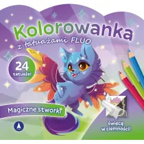 Malowanka 200X190 Kolorowanka z tatua�ami FLUO Magiczne stworki SKRZAT 078893 SK