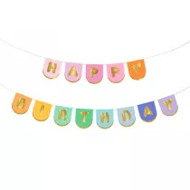 Baner papierowy Happy Birthday mix 163x12cm
