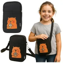 LeanToys Saszetka na rami� Kapibara czarna 20x14,5cm