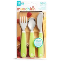 Zestaw stalowych sztu�c�w dla dzieci Munchkin zielony