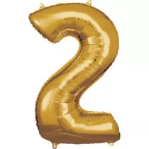 Amscan Balon foliowy cyfra 2 zota 57x86cm