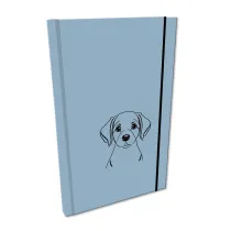 Bee-bee Notes A5 g�adki z gumk� Soft Touch lakier UV pies labrador niebieski