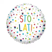 Amscan Balon foliowy Confetti Birthday Sto Lat 43cm