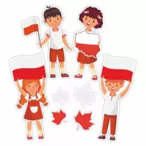 LearnHow Dekoracje okienne dwustronne Patriotyczne 01 8 szt.