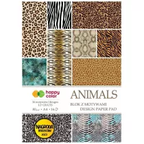 Blok z motywami Animals Wild A4/16K HAPPY COLOR