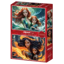 Puzzle 2x500 Matka i crka Woda i ogie Alipson