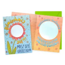Kukartka Karnet DK-1222 Urodziny  kwiatek, lusterko