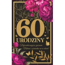 Art Nuvo Karnet 60 urodziny damskie z�ocone (13x20,5cm) UCK-03