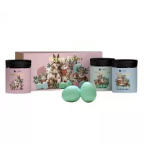 HiSkin Zestaw Happy Easter wieca sojowa Chocolate Eggs + wieca sojowa Garden Party + wieca sojowa Bunny Kisses 3 szt.