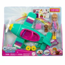 Barbie Lalka Chelsea Moesz by Pilotka z samolotem i pieskiem HTK38 MATTEL