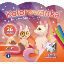 Malowanka 200X190 Kolorowanka z tatua�ami FLUO Kotki SKRZAT 077599