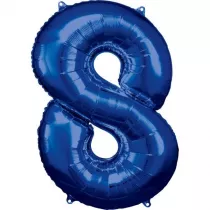 Amscan Balon foliowy cyfra 8 niebieska 57x86cm