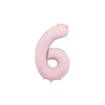 PartyDeco Balon foliowy cyfra 6 jasny r�owy 86cm