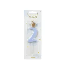 PartyDeco wieczka urodzinowa 2 jasny niebieski 9.5cm