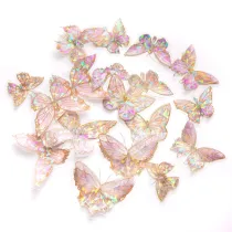 dpCraft Naklejki Pet Po�yskuj�ce Motyle Crystal Pink20 szt.