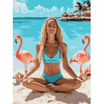 Ideyka Malowanie po numerach - Joga z flamingami 30x40cm