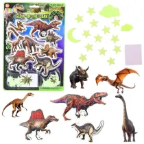 LeanToys Naklejki fluorescencyjne na cian dinozaury