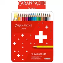 Carandache Kredki o��wkowe Swisscolor w metalowym pude�ku 18 szt.