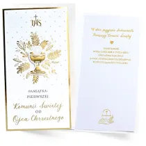 Kukartka Karnet Komunia od Ojca Chrzestnego
