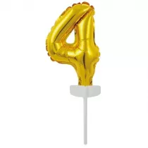 Amscan Balon foliowy mini cyfra 4 z�ota 8x12cm