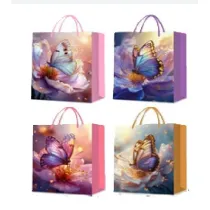 W&k Torebka prezentowa L Motyle mix