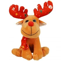Maskotka - Renifer ze �wi�tecznym poro�em, 20 cm Rozette