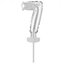 Amscan Balon foliowy mini cyfra 7 srebrna 7,5x12cm