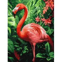 Ideyka Malowanie po numerach - Flamingi w tropikach 30x40cm
