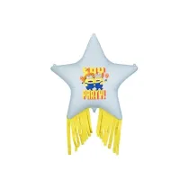 PartyDeco Balon foliowy Gwiazda z fr�dzlami Minionki 72x72cm