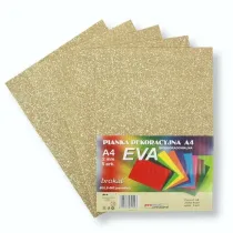 Penword Pianka brokatowa A4 Eva jasne zoto biodegrad. 5sz