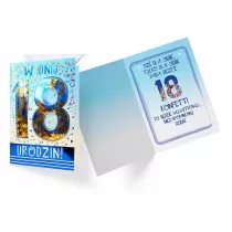 Kukartka Karnet B6 konfetti KNF-019 Urodziny 18