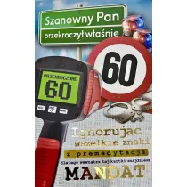 Karnet z mandatem 60 urodziny mskie