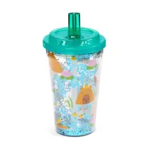 Puckator Kubek z podw�jnymi �ciankami ze s�omk� i pokrywk�