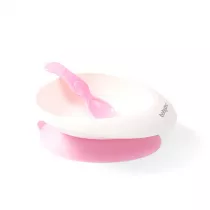 Babyono Miseczka z przyssawk i yeczk rowa 230 ml