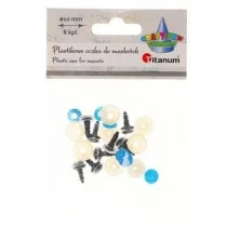Titanum Oczy do maskotek plastikowe 10mm z mocowaniem 8 szt