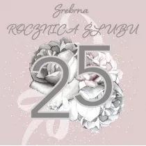Clear Creations Karnet Swarovski kwadrat CL4407 Rocznica �lubu 25