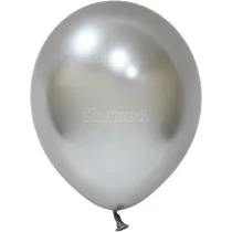 GoParty Balony lateksowe Chrome srebrne 25cm