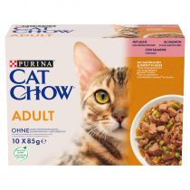 Purina Cat Chow Adult Karma dla kotów z łososiem i zieloną fasolką w galaretce 10 x 85 g