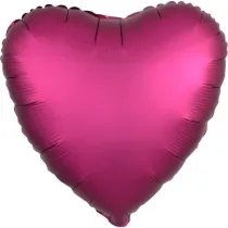 Amscan Balon foliowy Silk Lustre Dark r�owy serce 43cm