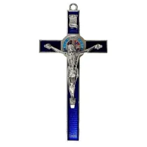Krzy� granatowy metalowy Benedykta 30cm