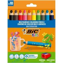 Bic Kredki o��wkowe Kids Multisurface + temper�wka 10 szt.