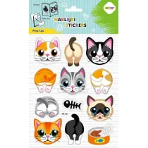 Happy Color Naklejki 3D POP UP - Cat Face&Tail, 146X240 mm