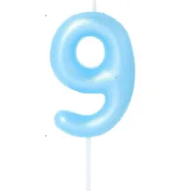 �wieczka na tort - cyferka Candy 9 niebieska 6cm