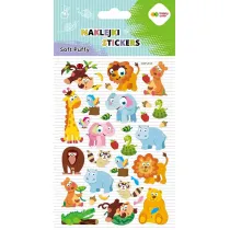 Happy Color Naklejki 3D SOFT PUFFY - Safari Friends, 110X205 mm