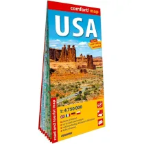 Usa laminowana mapa samochodowo-turystyczna 1:4 750 000