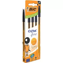 Dugopis Cristal Original Fine czarny 4szt BIC