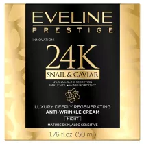 Eveline Cosmetics Prestige 24k Snail&Caviar luksusowy gboko regenerujcy kram przeciwzmarszczkowy na noc 50 ml