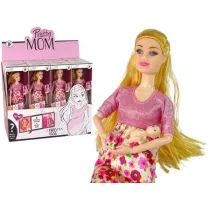 Lalka w ci��y r�owa sukienka w kwiaty LeanToys