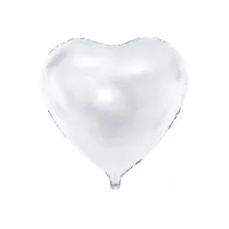 PartyDeco Balon foliowy serce bia�y 45cm
