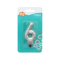 Godan �wieczka Cyfra 6 - Diament metalik 7.6cm